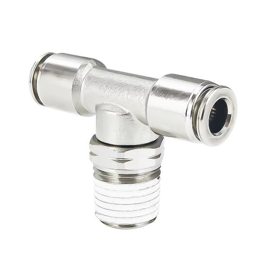 Metal Push to Connect Fittings - Swiveling Tee 1/4"x1/8npt