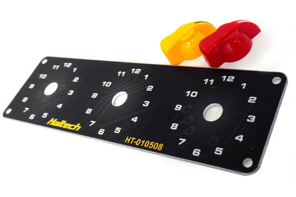 Triple Rotary Knob Plate Yellow/Red